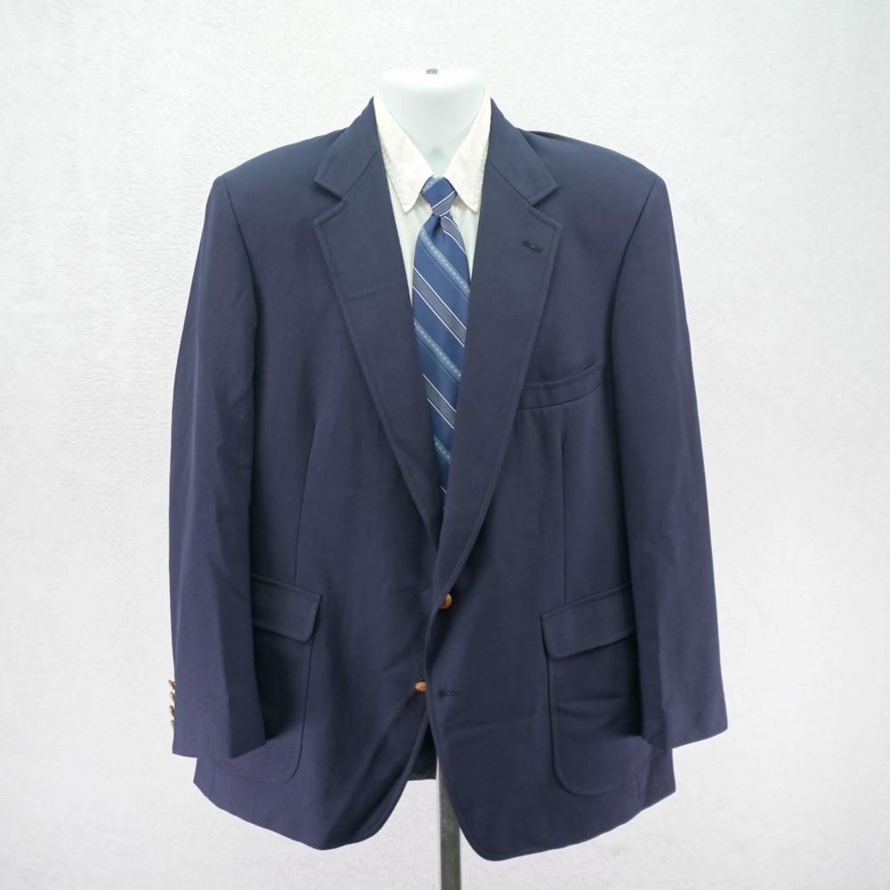 Christian Brooks Blue Wool 2 Gold Button Blazer 44L Tagged 46L - Picture 4 of 11